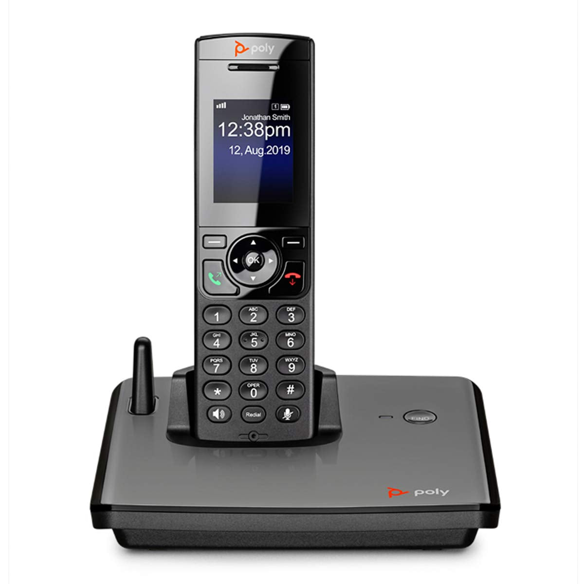 Poly - VVX D230 DECT Cordless IP Phone Kit (Polycom) - Wireless DECT Handset + Base - 2' Color LCD Display