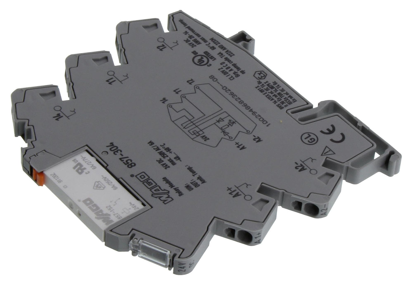 WAGO 857-304 Power Relay, 1CO, 24VDC, 5A, DIN Rail
