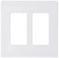 Lutron Claro 2 Gang Decorator/Rocker Wallplate, Gloss, White (4-Pack) | CW-2-WH