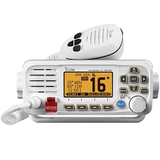 Icom IC-M330G Ultra Compact VHF Marine Transceiver with GPS - White