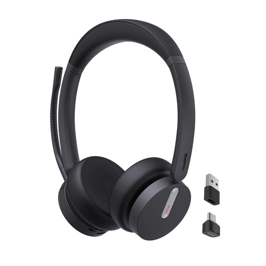 Yealink BH70 Dual UC Wireless Headset with Mic for Work, Bluetooth Headphone Teams&UC Compatible, up to 35h Talk Time, 147g All-Day Wearing Comfort, Perfect for Open Office Home Hybrid Work, USB-C/A