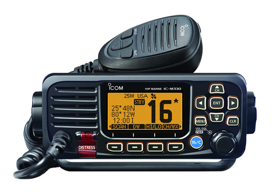 Icom IC-M330 Ultra Compact VHF Marine Transceiver Without GPS - Black