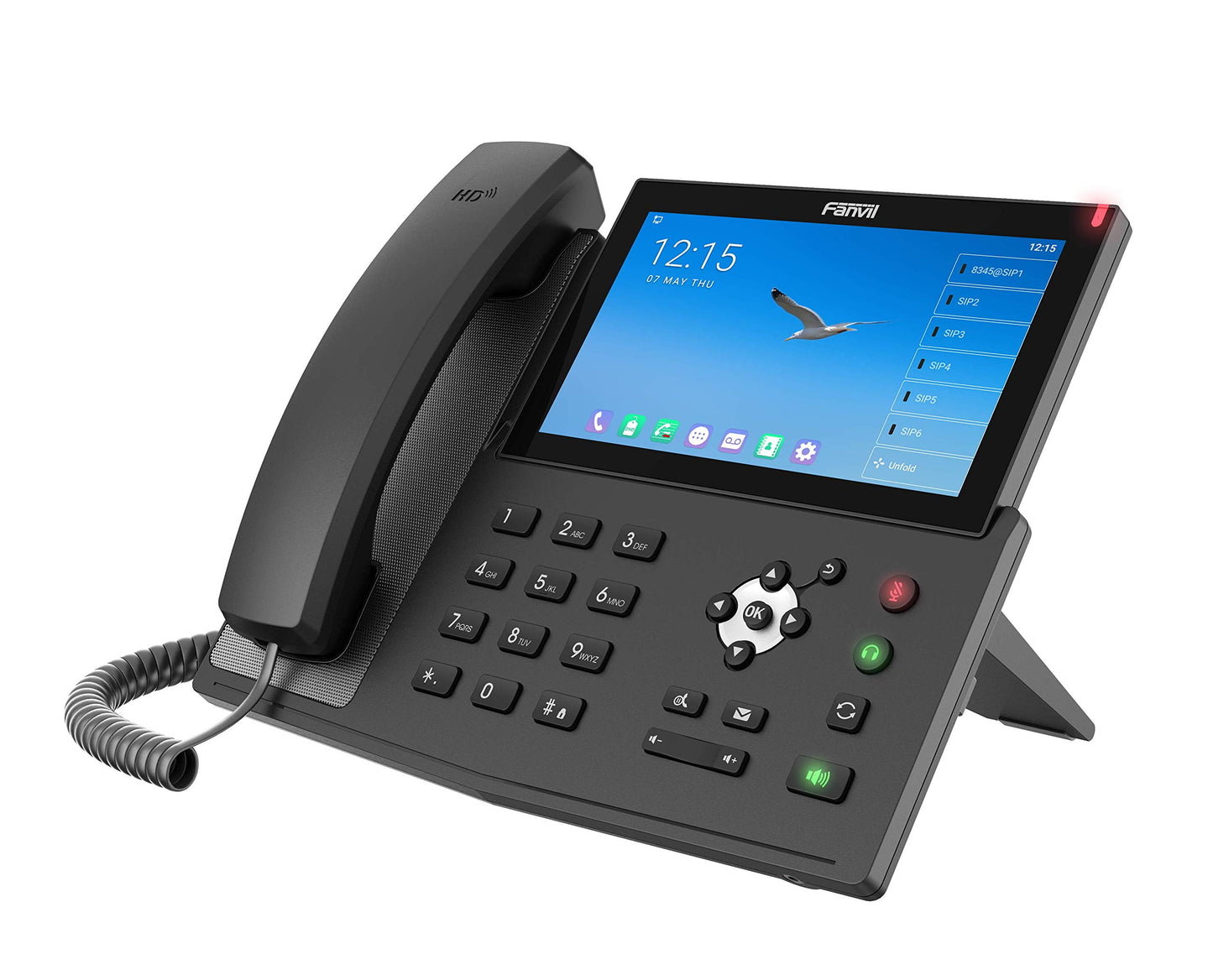 Fanvil X7A Android VoIP Phone, 7-Inch Color Touch Screen, 20 SIP Lines, 802.11ac Wi-Fi, Dual-Port Gigabit Ethernet, Power Adapter Not Included